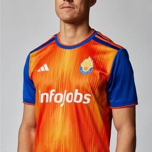 SUPER SAIYANS SIZE LARGE Orange and Blue Men's Shirt by adidas